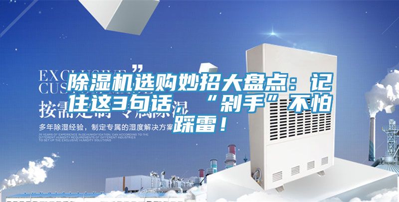 除濕機(jī)選購妙招大盤點(diǎn)：記住這3句話，“剁手”不怕踩雷！